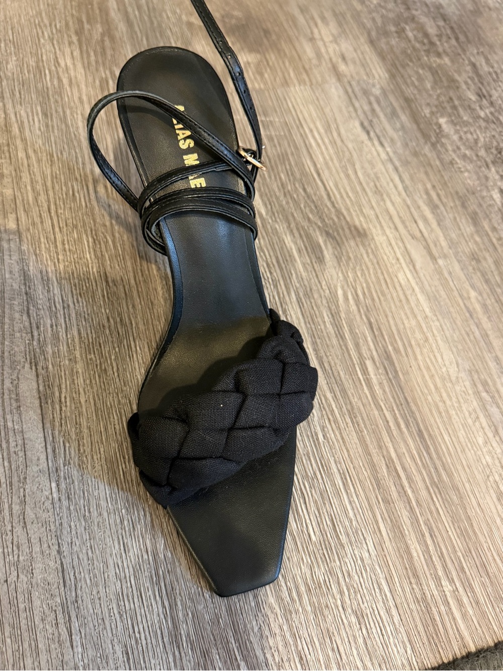 Revolve Black Braided Strap Sandal
